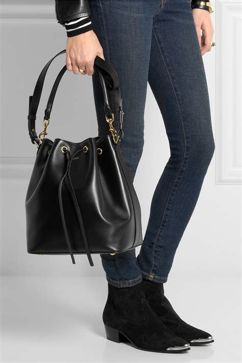 yves saint laurent emmanuelle bucket bag|Yves Saint Laurent Emmanuelle Leather Bucket Bag on SALE.